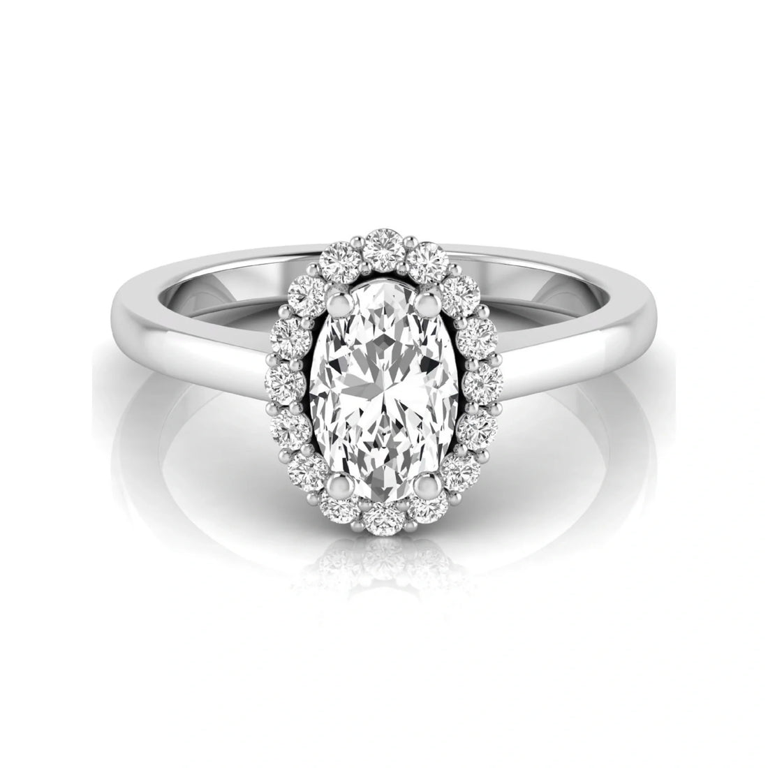 OctaPearl 1.5 ct Oval Halo Lab Grown Diamond Engagement Ring