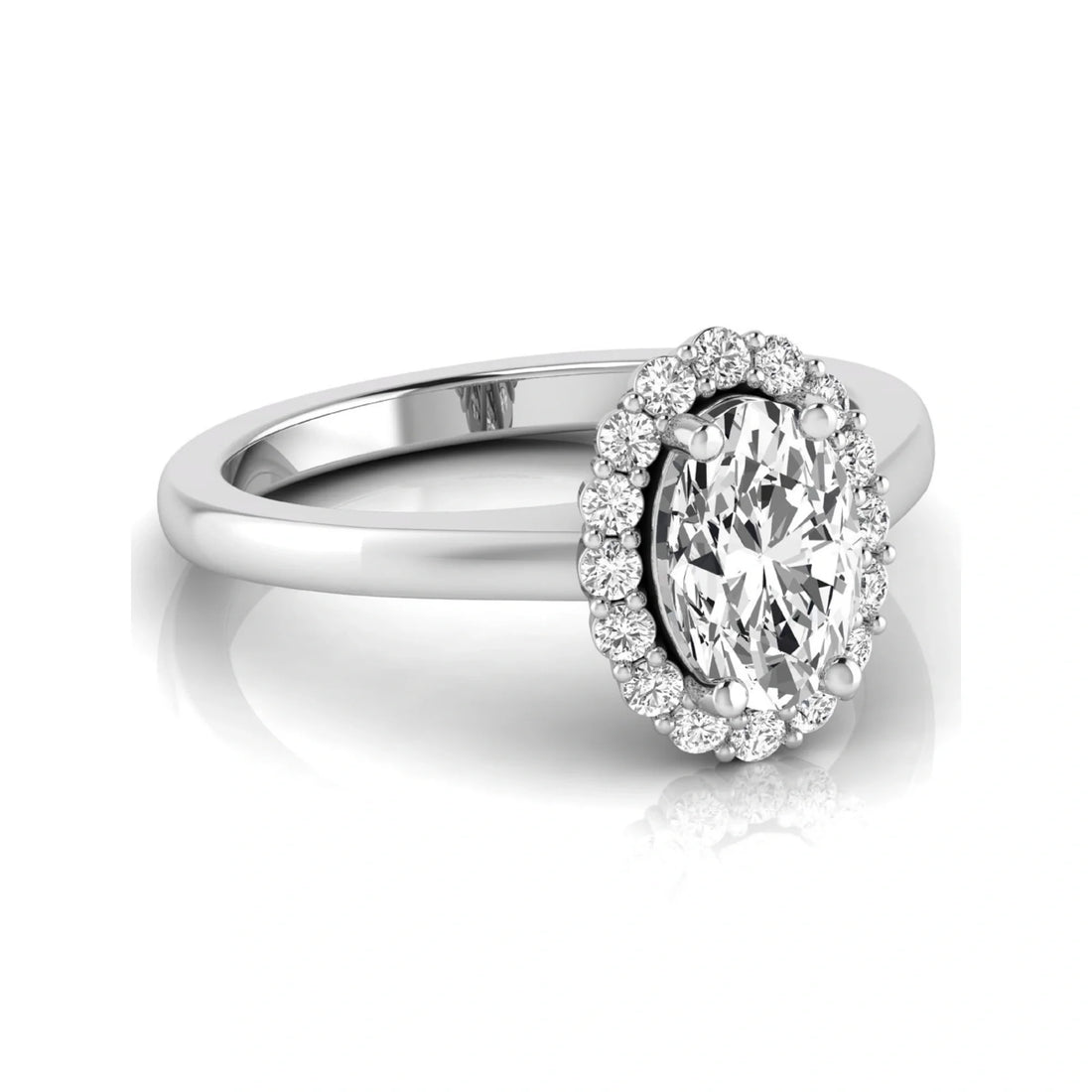 OctaPearl 1.5 ct Oval Halo Lab Grown Diamond Engagement Ring