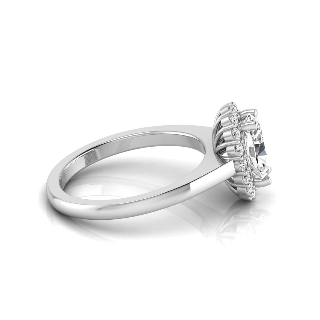 OctaPearl 1.5 ct Oval Halo Lab Grown Diamond Engagement Ring