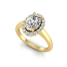 OctaPearl 1.5 ct Oval Halo Lab Grown Diamond Engagement Ring - alternate view