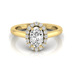 OctaPearl 1.5 ct Oval Halo Lab Grown Diamond Engagement Ring
