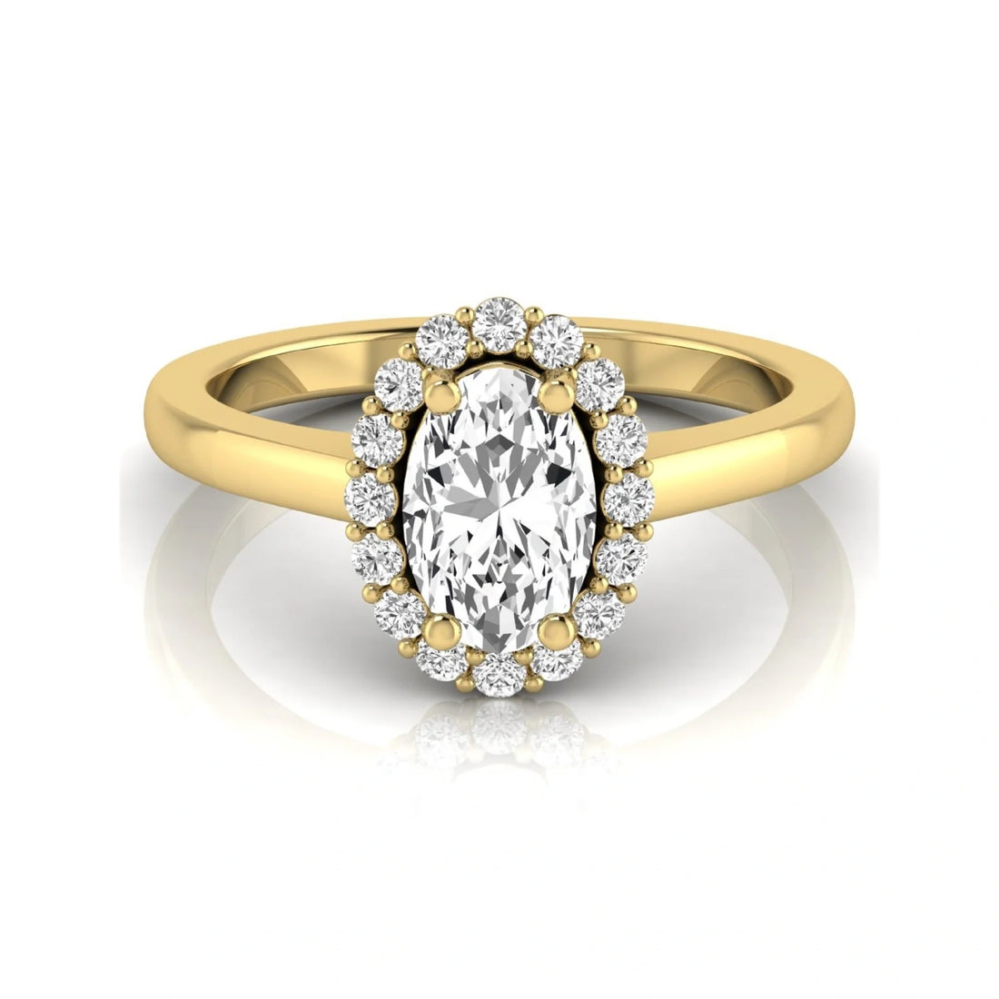 OctaPearl 1.5 ct Oval Halo Lab Grown Diamond Engagement Ring