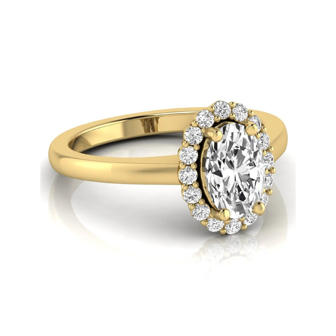 OctaPearl 1.5 ct Oval Halo Lab Grown Diamond Engagement Ring