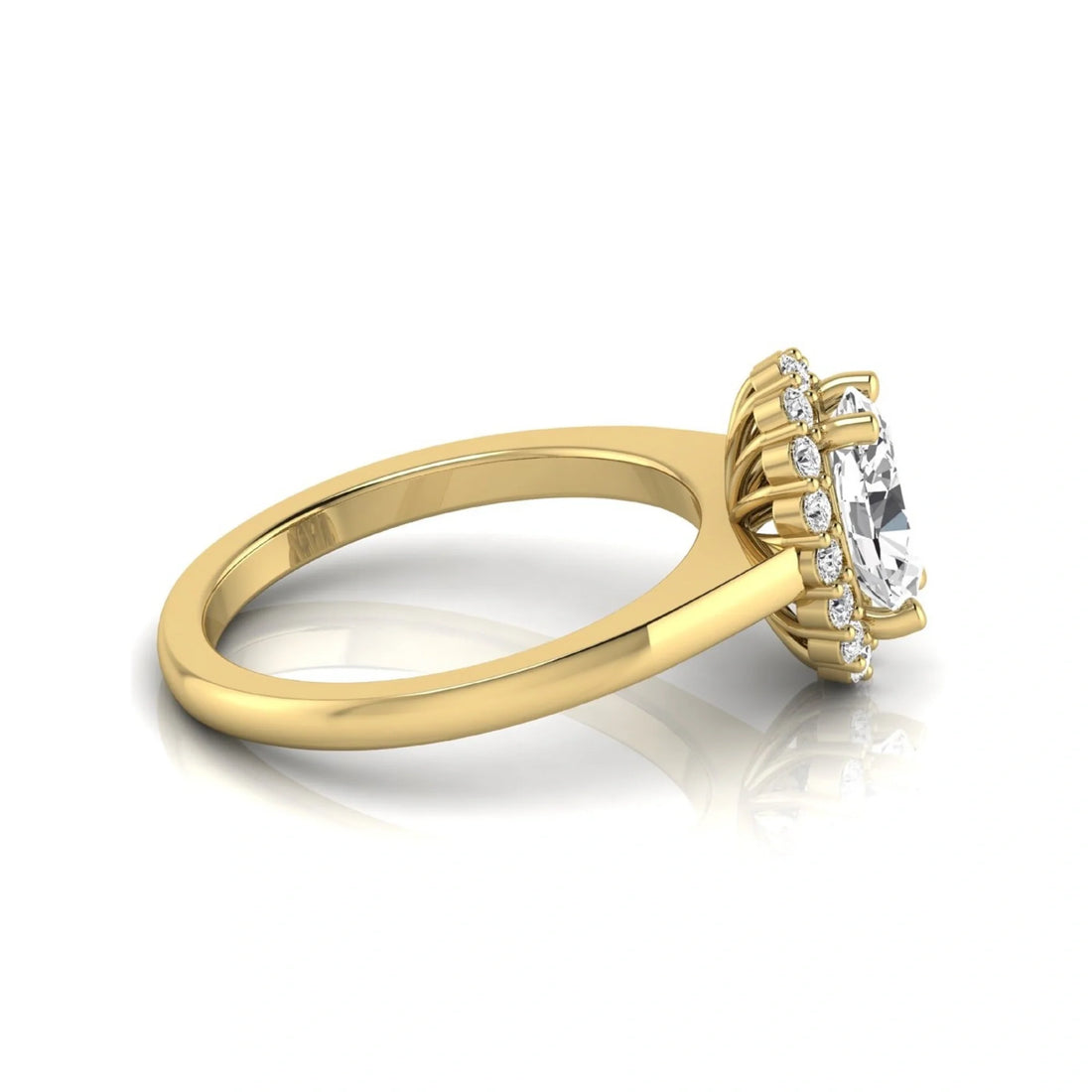 OctaPearl 1.5 ct Oval Halo Lab Grown Diamond Engagement Ring