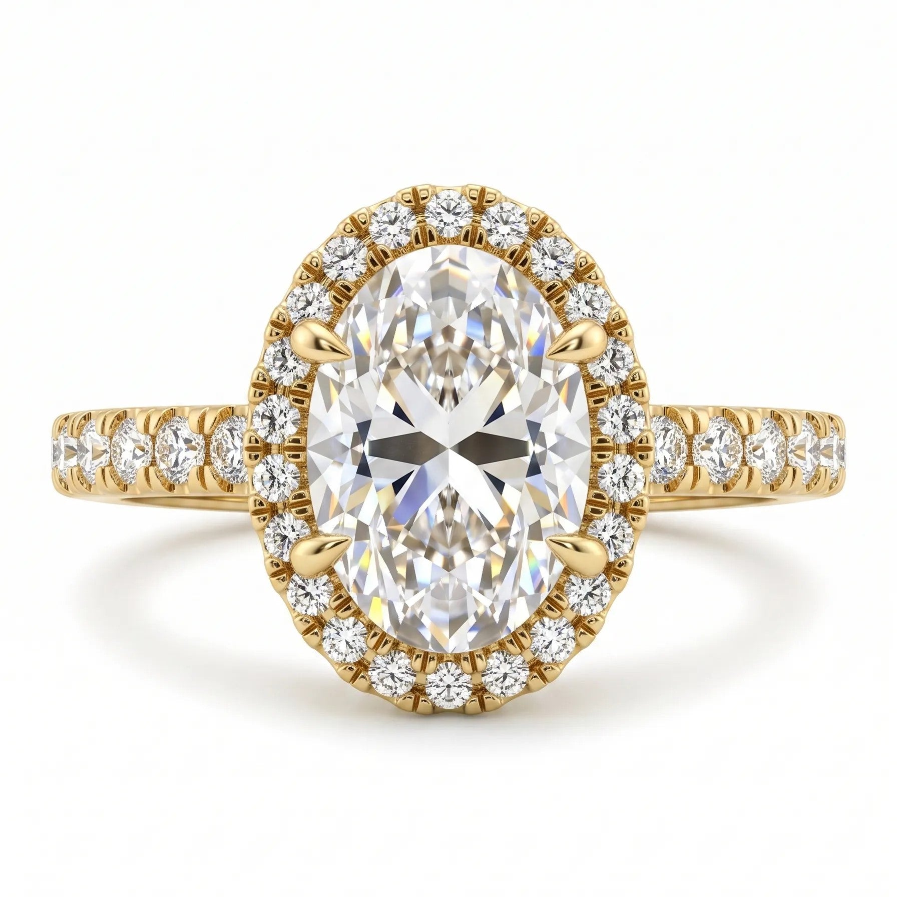 OctaPearl 2.5 ct Oval Halo Lab Grown Diamond Engagement Ring