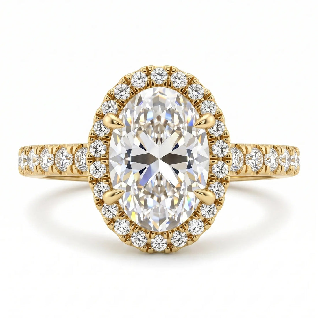 OctaPearl 2.5 ct Oval Halo Lab Grown Diamond Engagement Ring