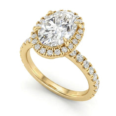 OctaPearl 2.5 ct Oval Halo Lab Grown Diamond Engagement Ring - alternate view