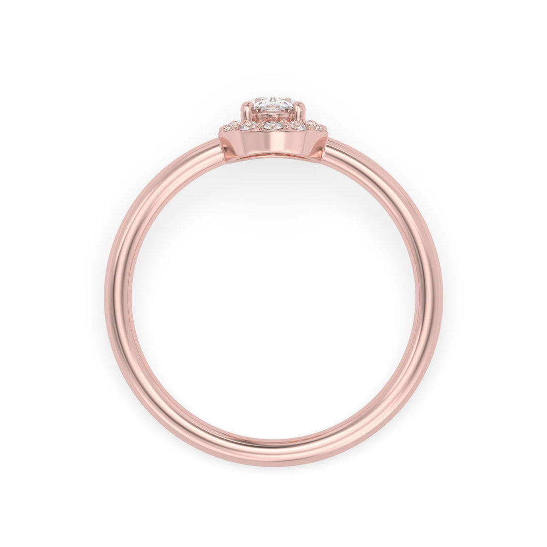 OctaPearl Oval Cut Lab Grown Diamond Halo Engagement Ring