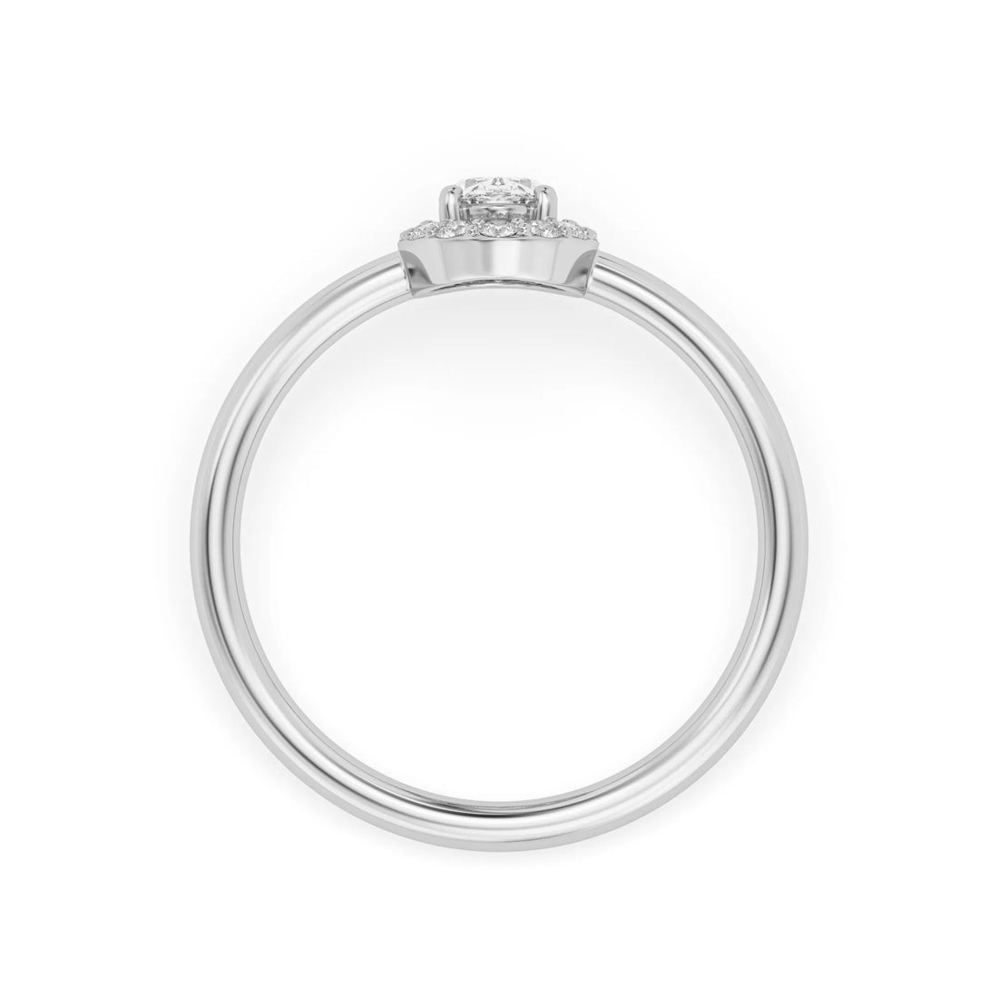 OctaPearl Oval Cut Lab Grown Diamond Halo Engagement Ring