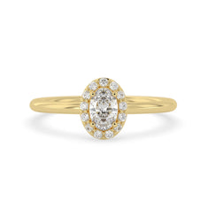 OctaPearl Oval Cut Lab Grown Diamond Halo Engagement Ring
