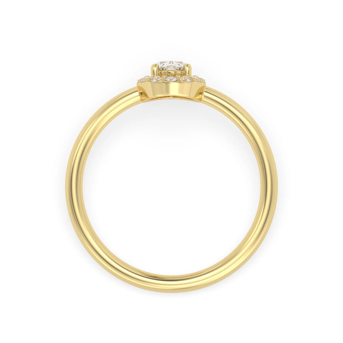 OctaPearl Oval Cut Lab Grown Diamond Halo Engagement Ring
