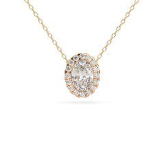 Oval Halo Lab Grown Diamond Pendant Necklace