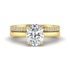 OctaPearl 2.5 ct Oval Cut Hidden Halo Bridal Ring Set Lab Grown Diamond Engagement Ring