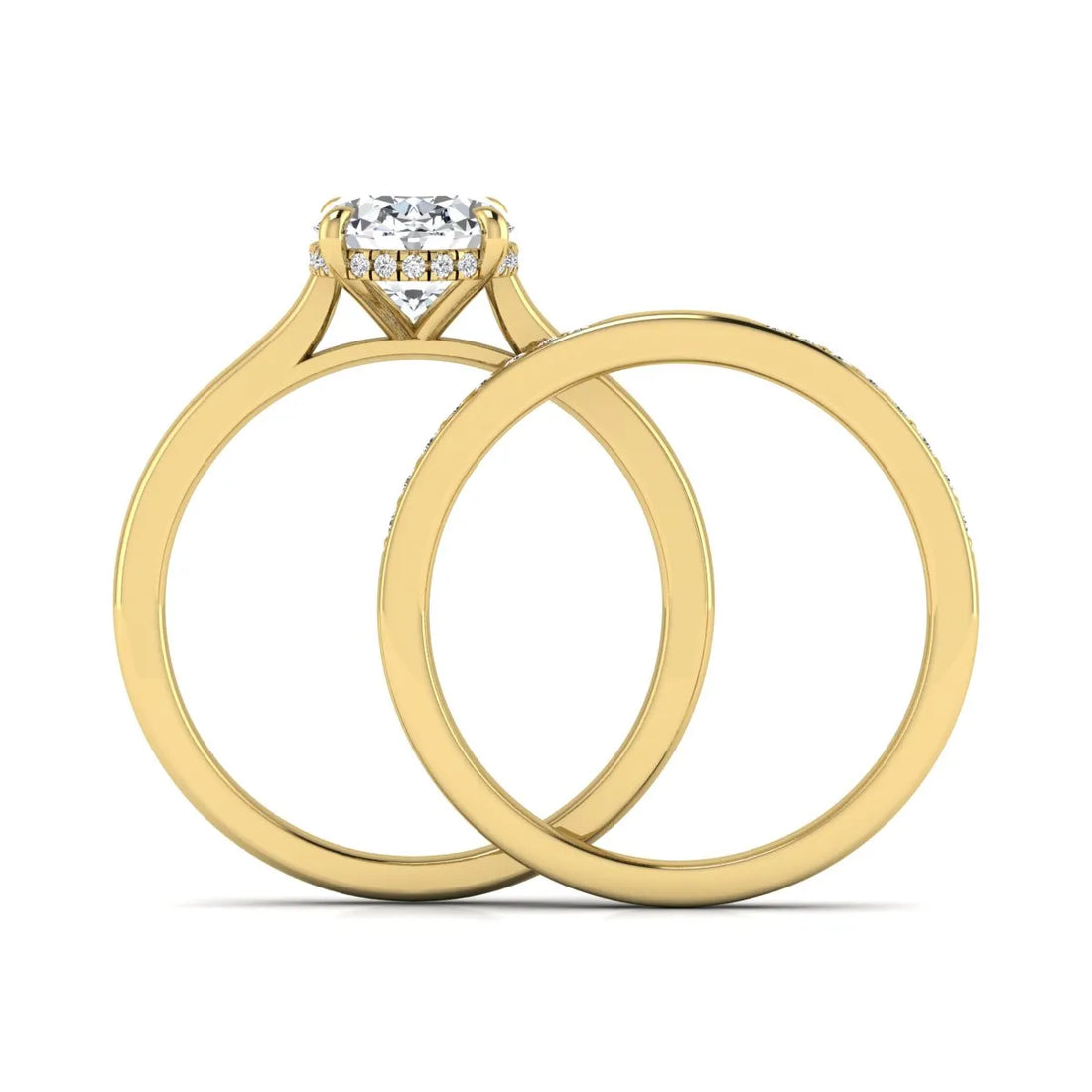 OctaPearl 2.5 ct Oval Cut Hidden Halo Bridal Ring Set Lab Grown Diamond Engagement Ring
