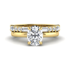 OctaPearl 2 ct Oval Hidden Halo Lab Grown Diamond Bridal Ring Set