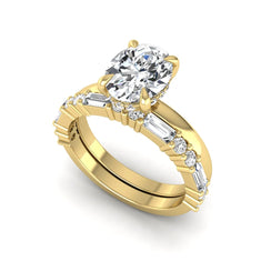 OctaPearl 2 ct Oval Hidden Halo Lab Grown Diamond Bridal Ring Set - alternate view