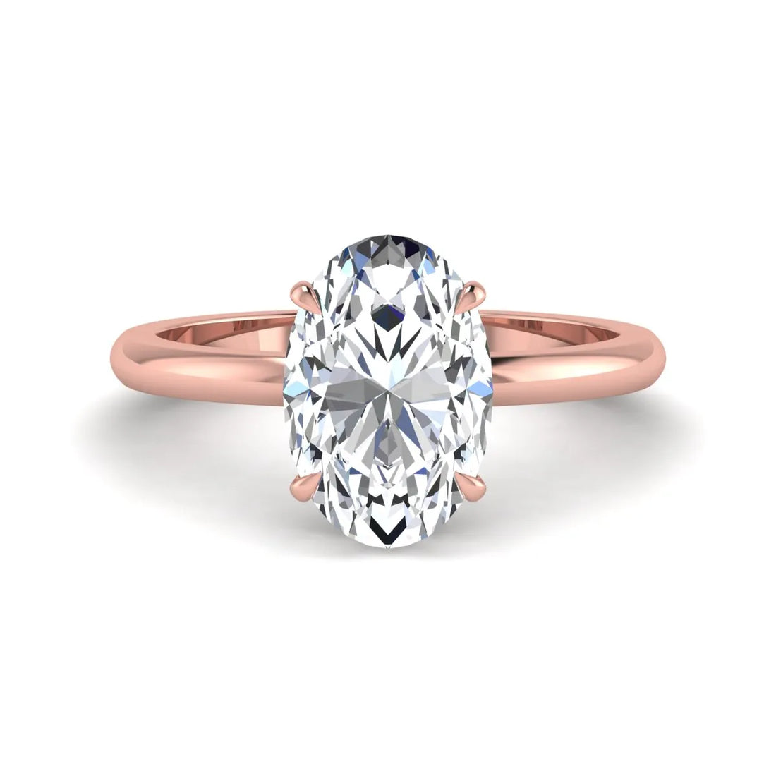 OctaPearl 3 ct Oval Cut Hidden Halo Lab Grown Diamond Engagement Ring