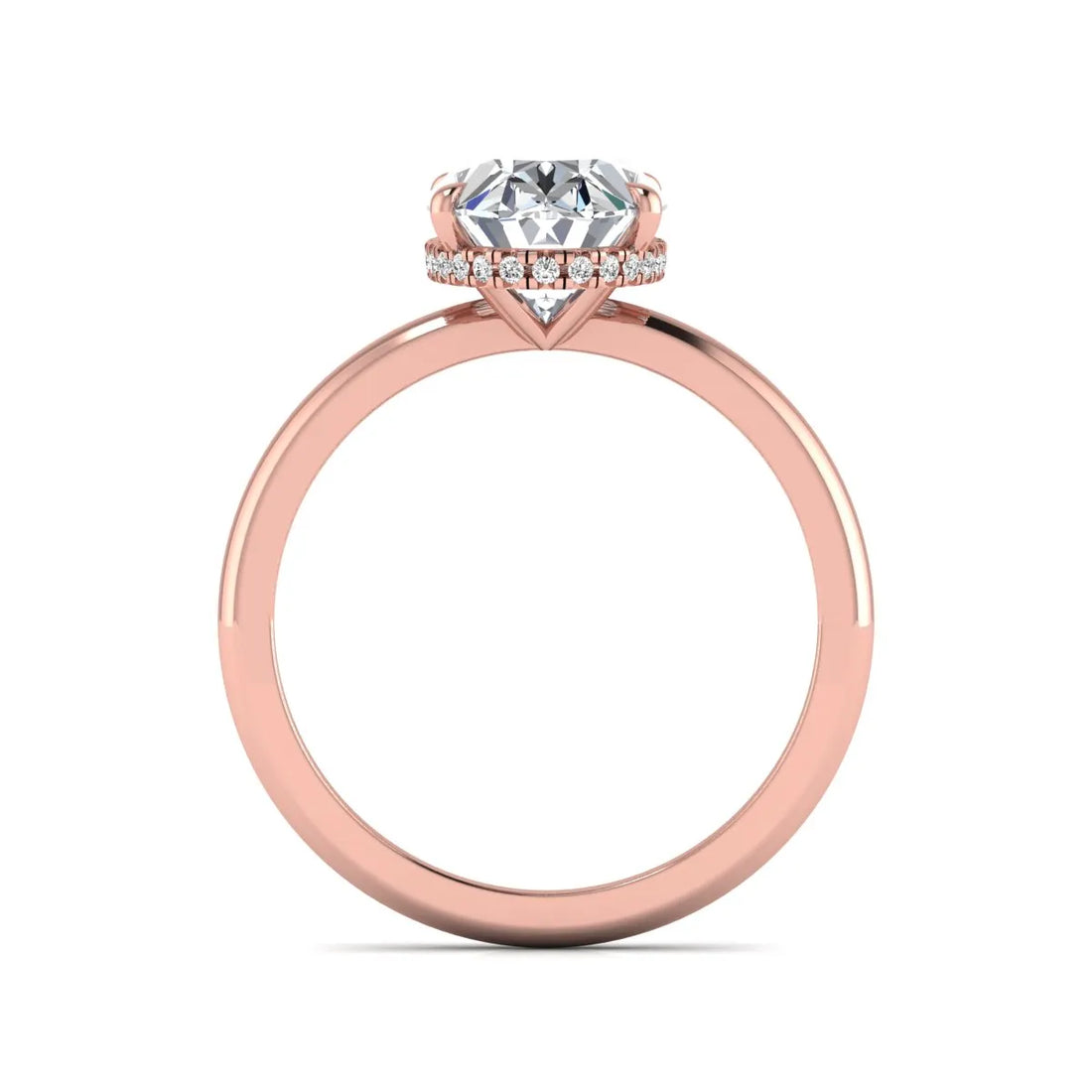 OctaPearl 3 ct Oval Cut Hidden Halo Lab Grown Diamond Engagement Ring