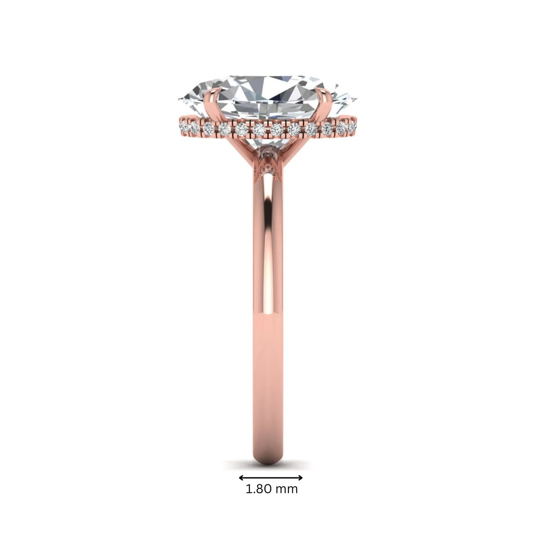 OctaPearl 3 ct Oval Cut Hidden Halo Lab Grown Diamond Engagement Ring