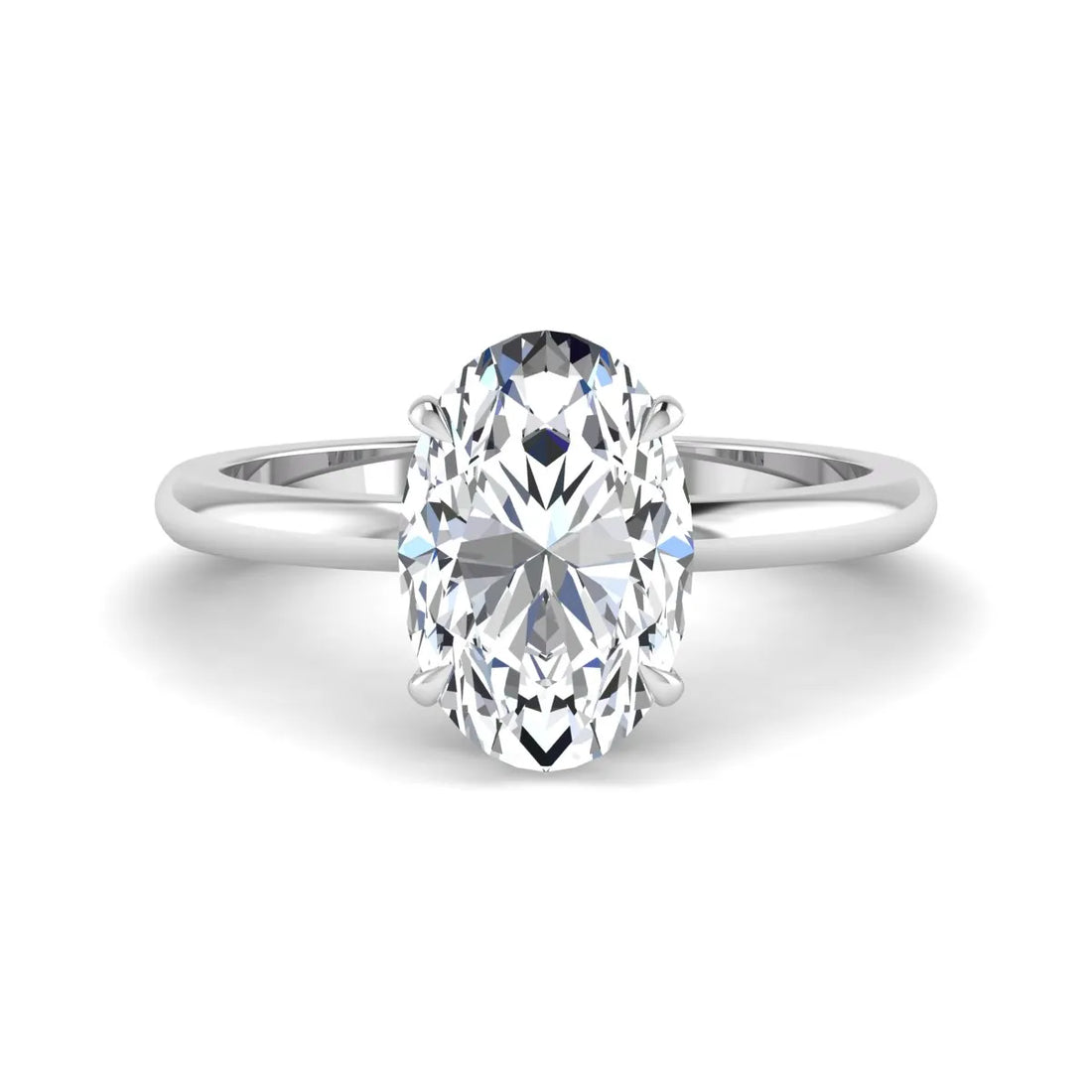OctaPearl 3 ct Oval Cut Hidden Halo Lab Grown Diamond Engagement Ring