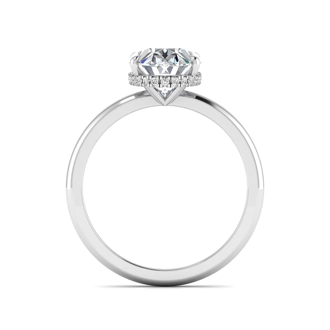 OctaPearl 3 ct Oval Cut Hidden Halo Lab Grown Diamond Engagement Ring