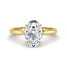 OctaPearl 3 ct Oval Cut Hidden Halo Lab Grown Diamond Engagement Ring