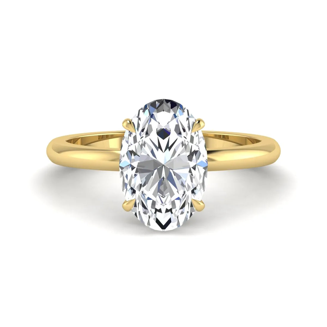 OctaPearl 3 ct Oval Cut Hidden Halo Lab Grown Diamond Engagement Ring