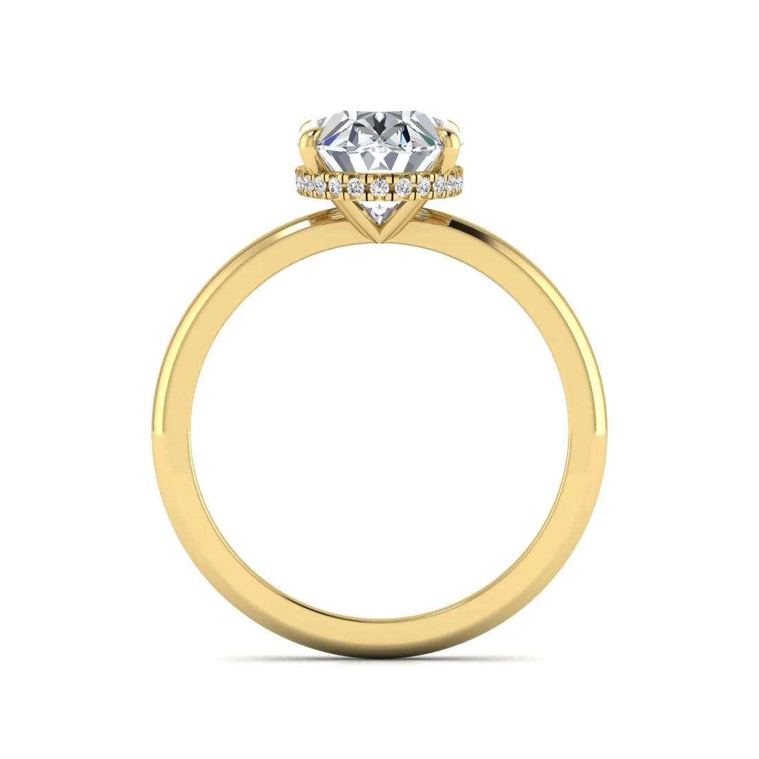 OctaPearl 3 ct Oval Cut Hidden Halo Lab Grown Diamond Engagement Ring