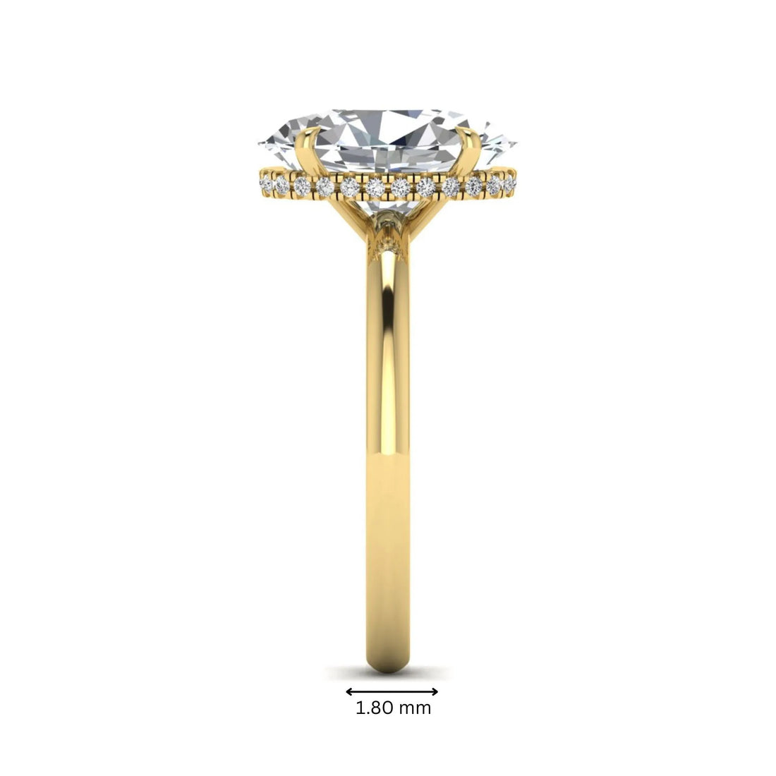 OctaPearl 3 ct Oval Cut Hidden Halo Lab Grown Diamond Engagement Ring