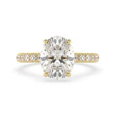 OctaPearl 2 ct Oval Hidden Halo Lab Grown Diamond Pave Engagement Ring