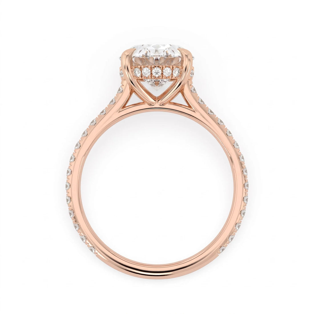 OctaPearl 2.5 ct Oval Cut Hidden Halo Pavé Lab Grown Diamond Engagement Ring