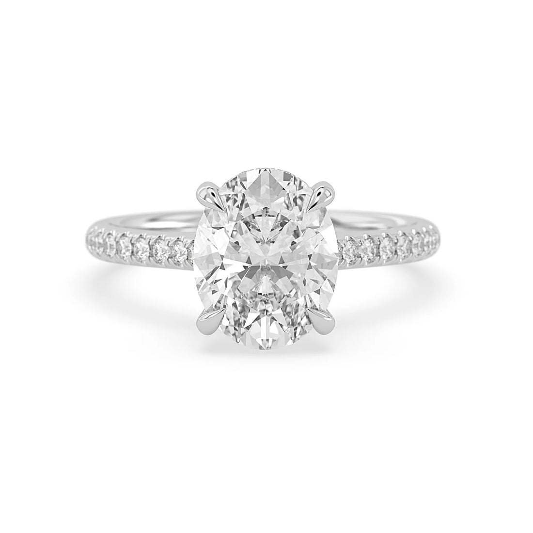 OctaPearl 2.5 ct Oval Cut Hidden Halo Pavé Lab Grown Diamond Engagement Ring