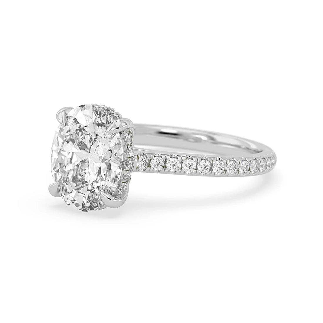 OctaPearl 2.5 ct Oval Cut Hidden Halo Pavé Lab Grown Diamond Engagement Ring