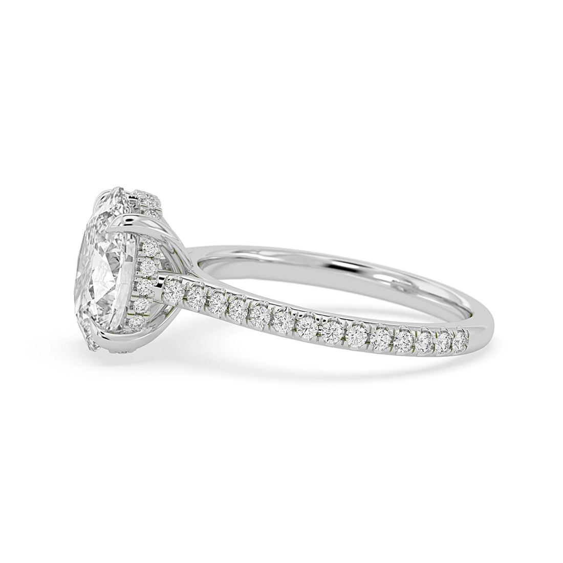 OctaPearl 2.5 ct Oval Cut Hidden Halo Pavé Lab Grown Diamond Engagement Ring