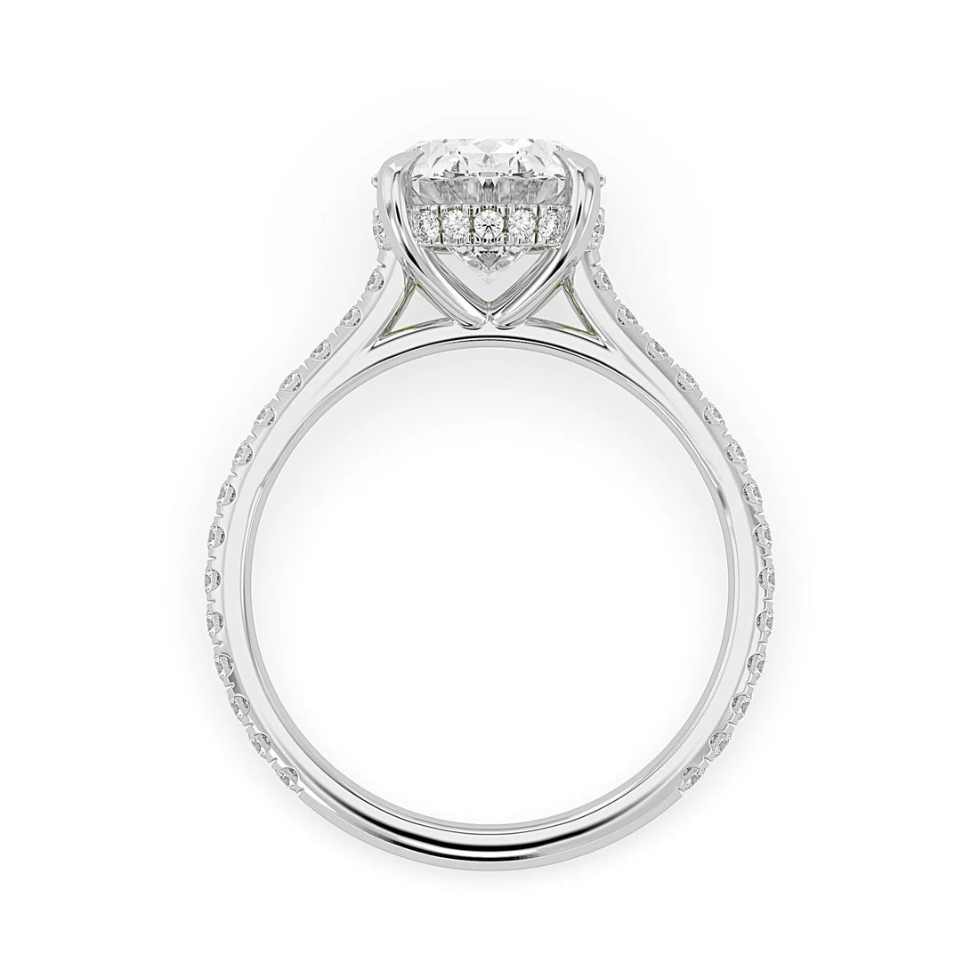 OctaPearl 2.5 ct Oval Cut Hidden Halo Pavé Lab Grown Diamond Engagement Ring
