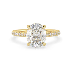 OctaPearl 2.5 ct Oval Cut Hidden Halo Pavé Lab Grown Diamond Engagement Ring
