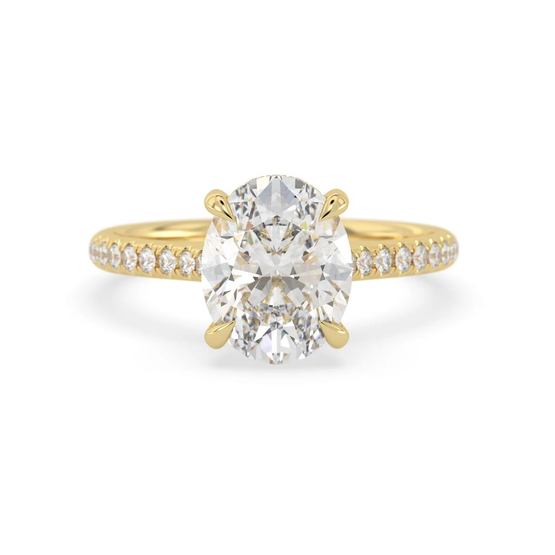 OctaPearl 2.5 ct Oval Cut Hidden Halo Pavé Lab Grown Diamond Engagement Ring