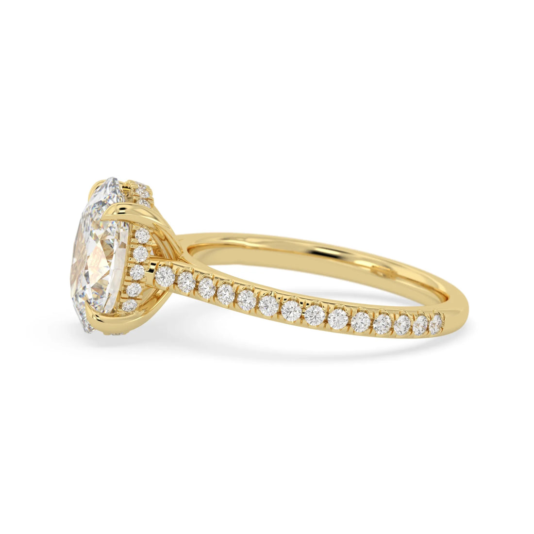 OctaPearl 2.5 ct Oval Cut Hidden Halo Pavé Lab Grown Diamond Engagement Ring