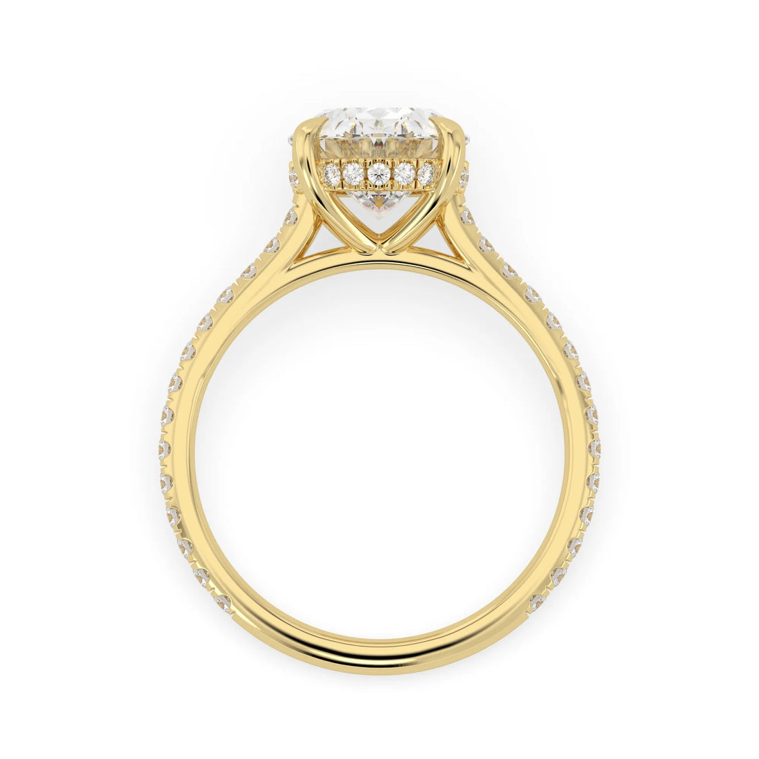 OctaPearl 2.5 ct Oval Cut Hidden Halo Pavé Lab Grown Diamond Engagement Ring