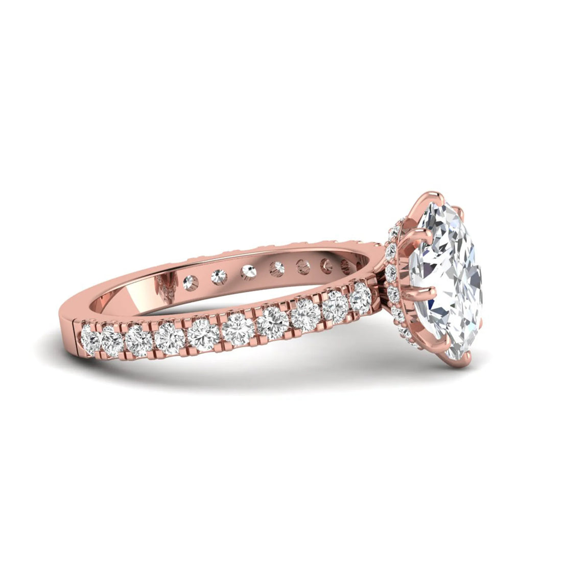 OctaPearl 2.5 ct Oval Hidden Halo Pavé Lab Grown Diamond Engagement Ring