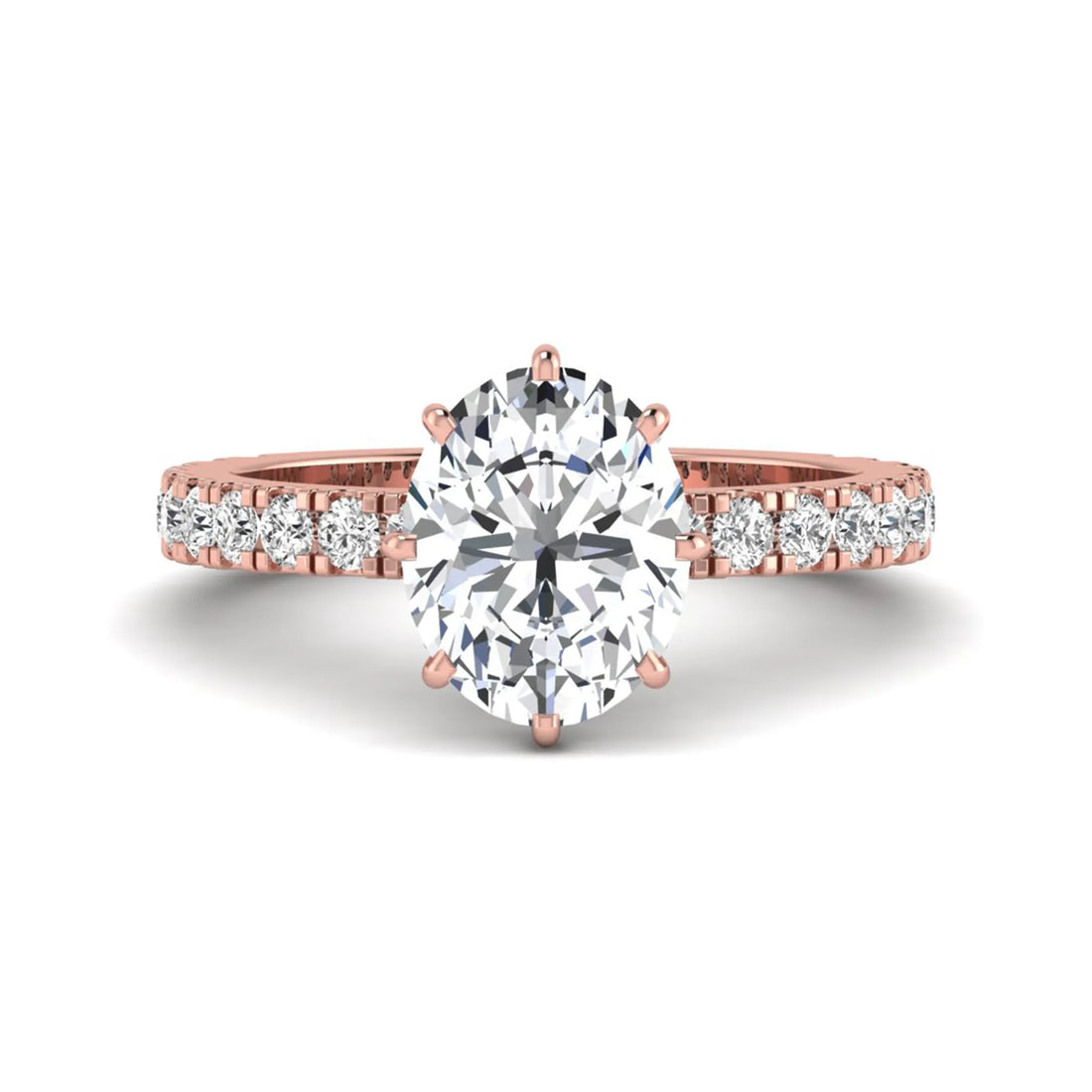 OctaPearl 2.5 ct Oval Hidden Halo Pavé Lab Grown Diamond Engagement Ring