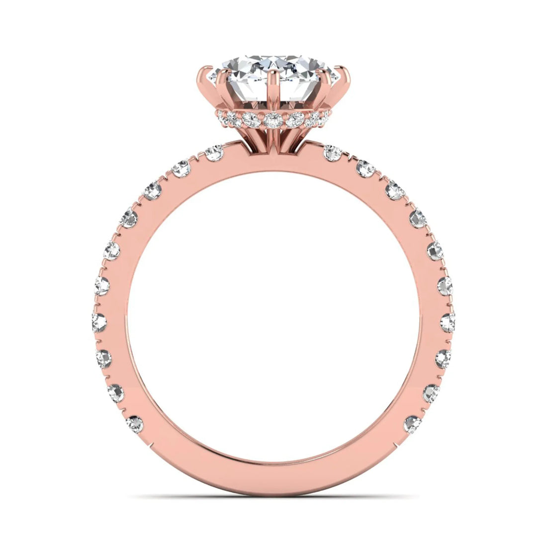 OctaPearl 2.5 ct Oval Hidden Halo Pavé Lab Grown Diamond Engagement Ring