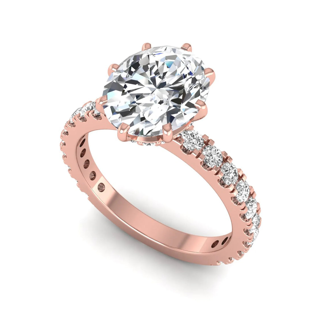 OctaPearl 2.5 ct Oval Hidden Halo Pavé Lab Grown Diamond Engagement Ring