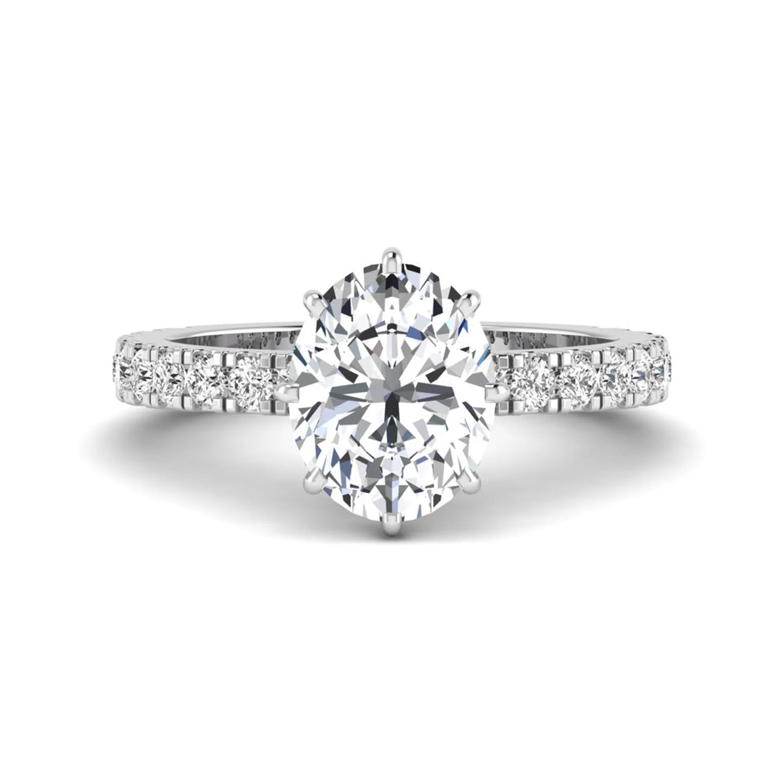 OctaPearl 2.5 ct Oval Hidden Halo Pavé Lab Grown Diamond Engagement Ring