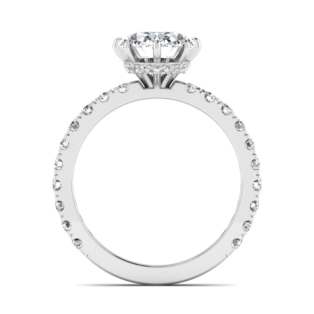 OctaPearl 2.5 ct Oval Hidden Halo Pavé Lab Grown Diamond Engagement Ring