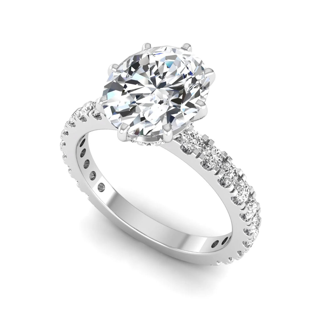 OctaPearl 2.5 ct Oval Hidden Halo Pavé Lab Grown Diamond Engagement Ring