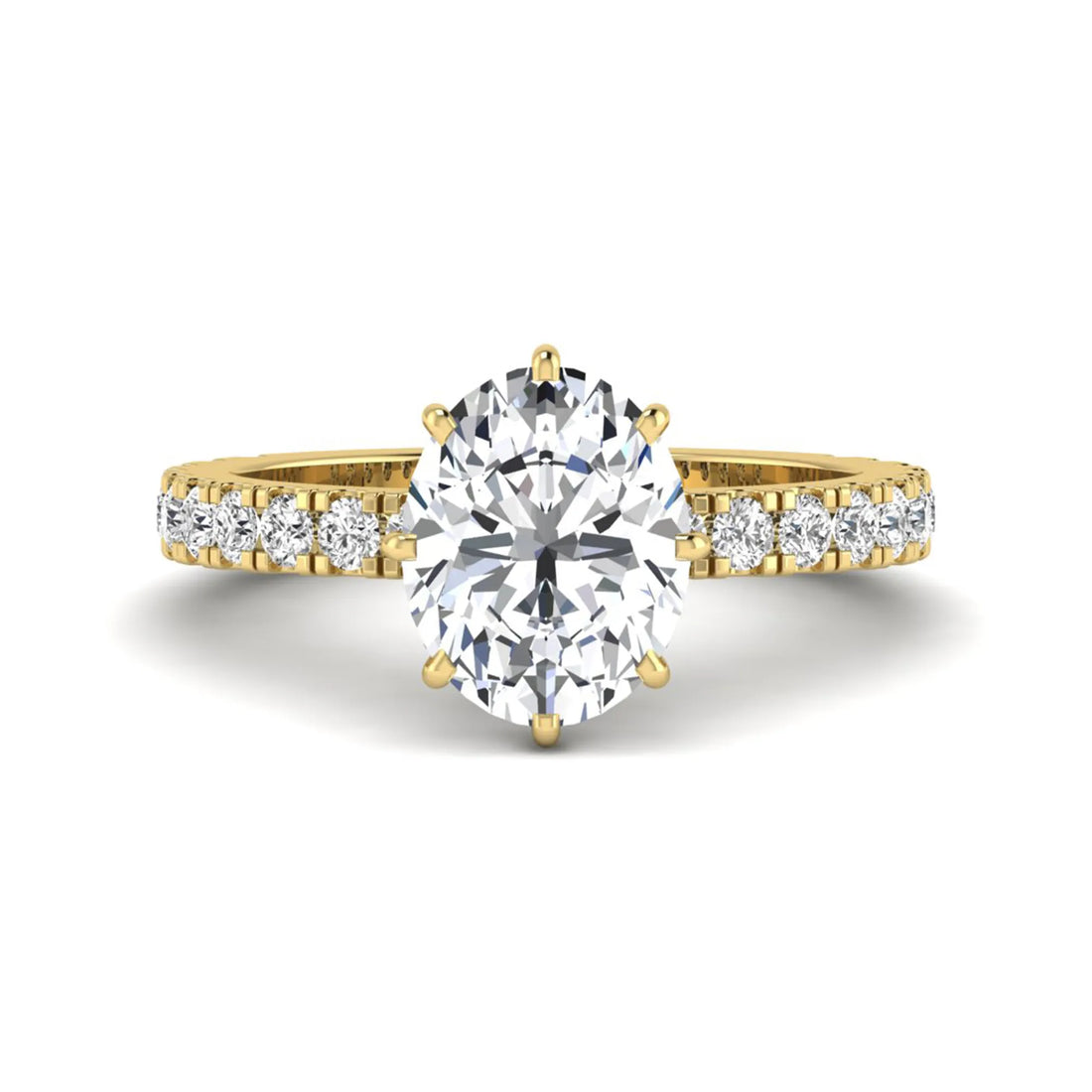 OctaPearl 2.5 ct Oval Hidden Halo Pavé Lab Grown Diamond Engagement Ring