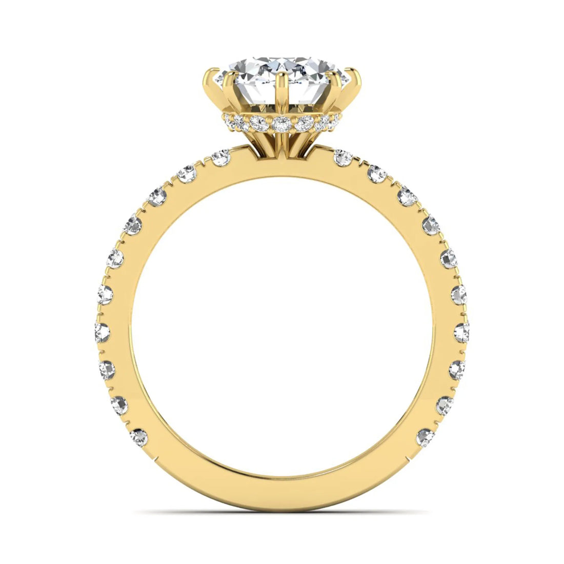 OctaPearl 2.5 ct Oval Hidden Halo Pavé Lab Grown Diamond Engagement Ring