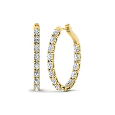 OctaPearl Oval Inside-Out Lab Grown Diamond Hoop Earrings