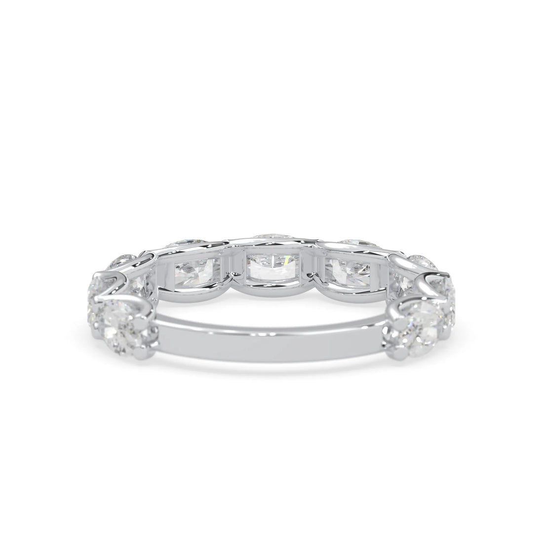 OctaPearl Oval Cut Lab Grown Diamond Half Eternity Wedding Band